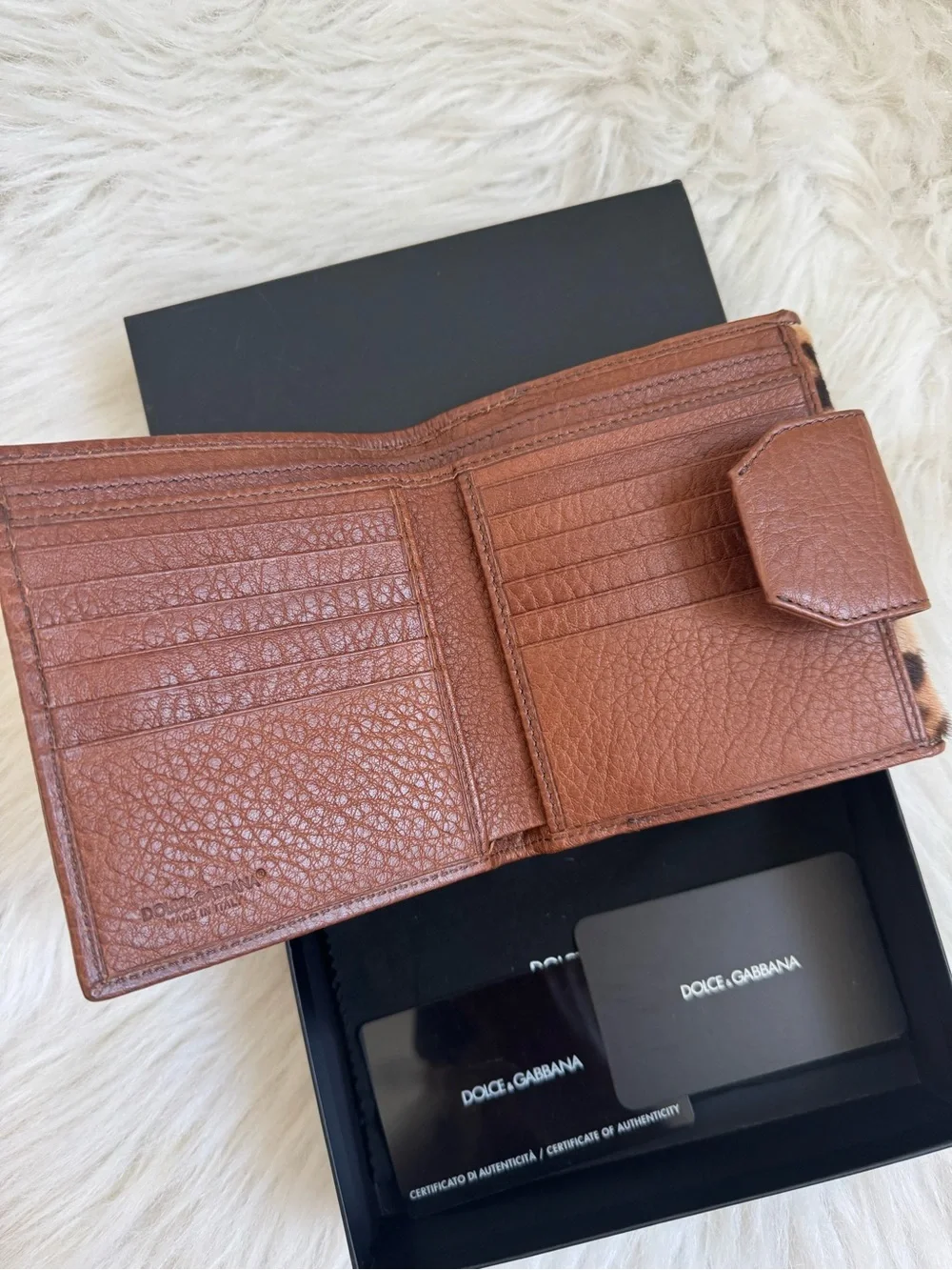 Dolce & Gabbana Leopard Calf Hair Leather Wallet